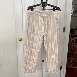 Zara Beige Striped Women's Pants